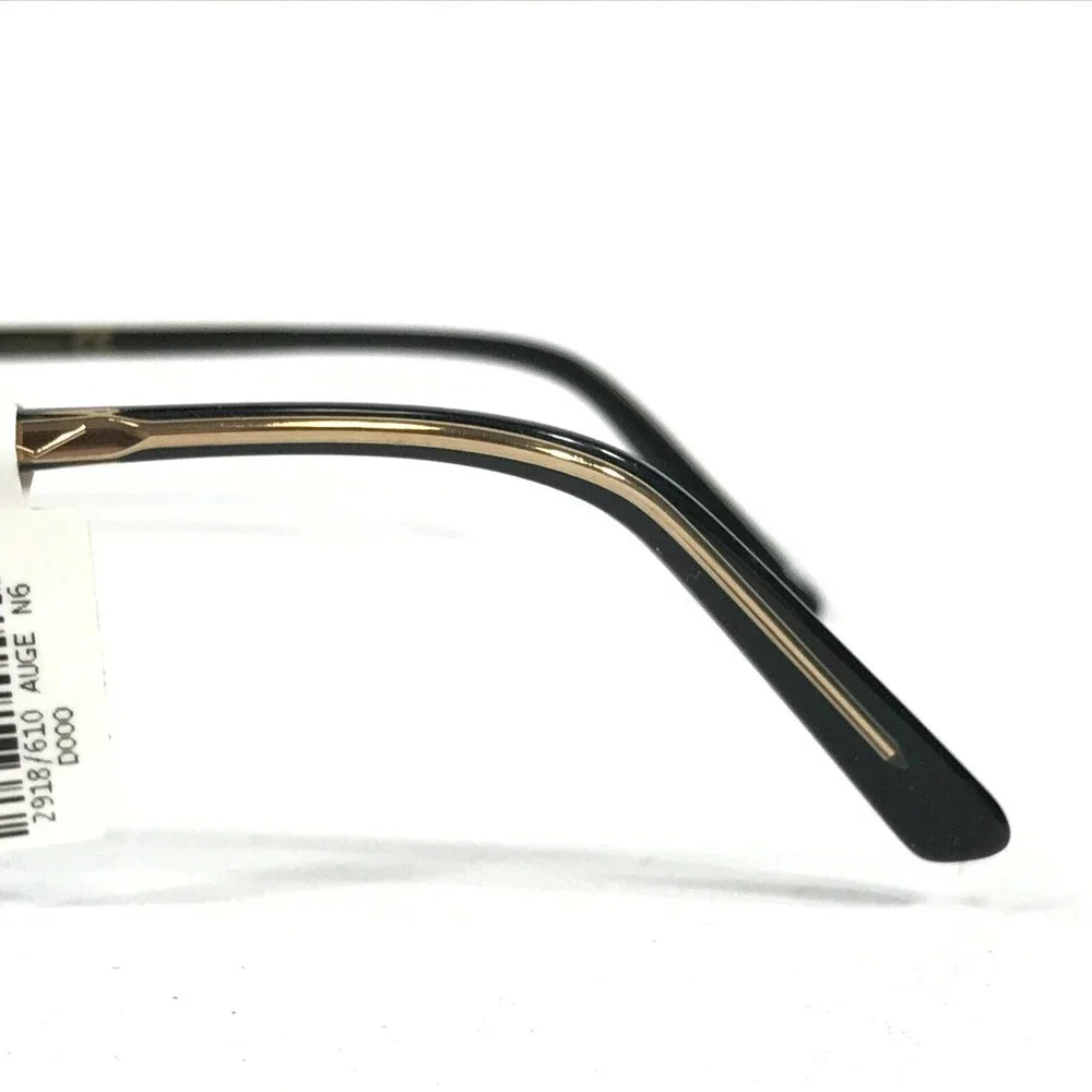 Escada Eyeglasses Frames E0124 E374 Black Clear Gold Round Oval 51-15-140